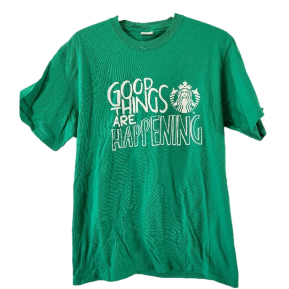 Good Things Are Happening Starbucks Green T-Shirt Unisex Size M